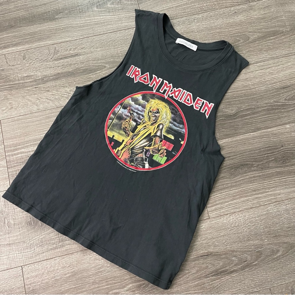 Daydreamer Iron Maiden Cutoff Tank Top Distressed Shirt Size Medium